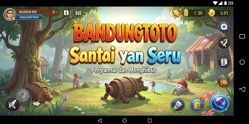 Tangkapan layar permainan BANDUNGTOTO menunjukkan suasana gameplay yang ceria.
