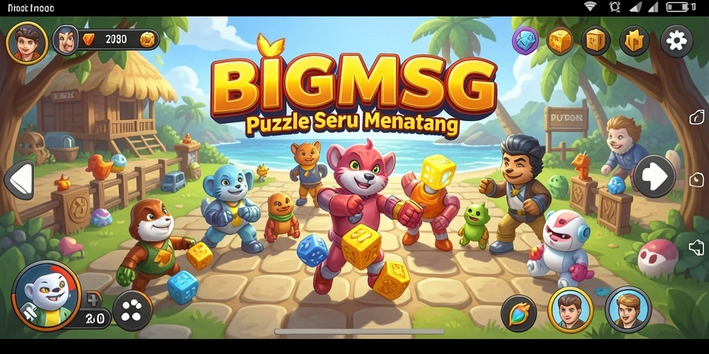 Tampilan gameplay BIGMSG dengan tantangan Puzzle menantang.