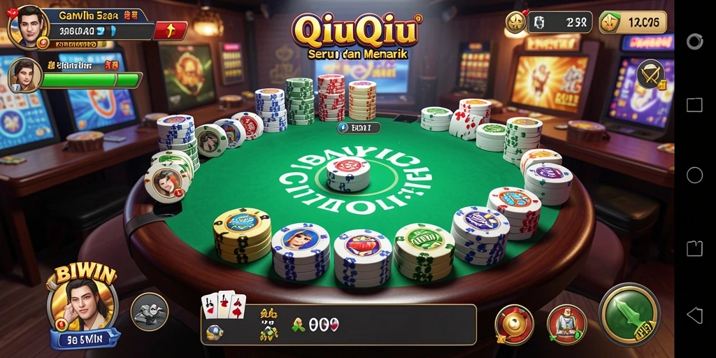 Tampilan seru gameplay QiuQiu di BIWIN.