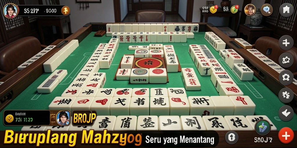 Tampilan gameplay BROJP yang memukau dalam permainan Mahjong.
