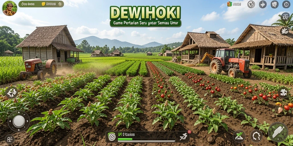 Screenshot gameplay DEWIHOKI menampilkan aktivitas bertani yang seru dan interaktif.