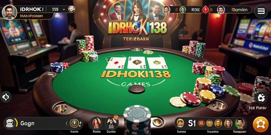 Tampilan screenshot gameplay Poker yang mendebarkan di IDRHOKI138.