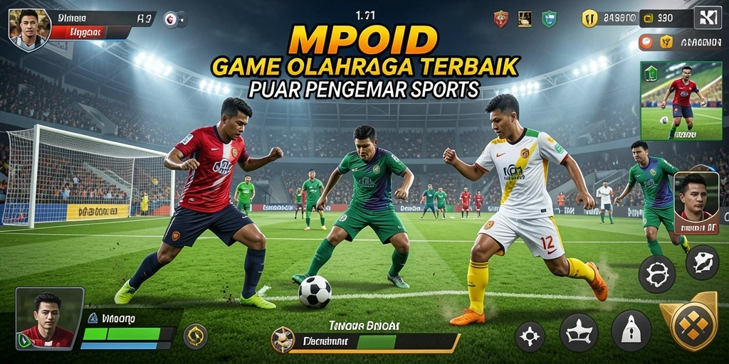 Tampilan gameplay MPOID dengan aksi olahraga yang mendebarkan.