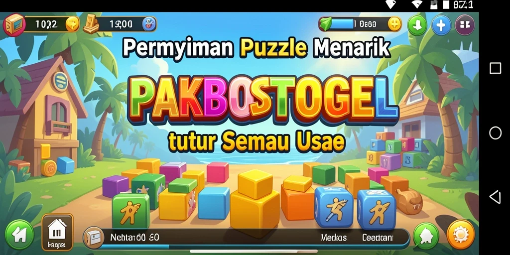 Tampilan gameplay PAKBOSTOGEL yang penuh warna dan menarik.