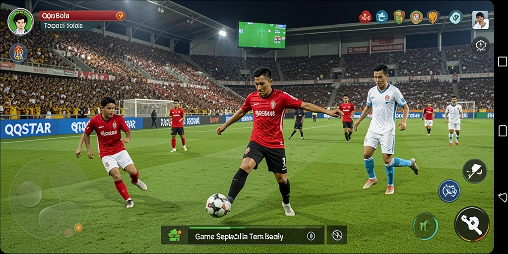 Tampilan gameplay menarik dari QQSTAR dalam aksi olahraga.