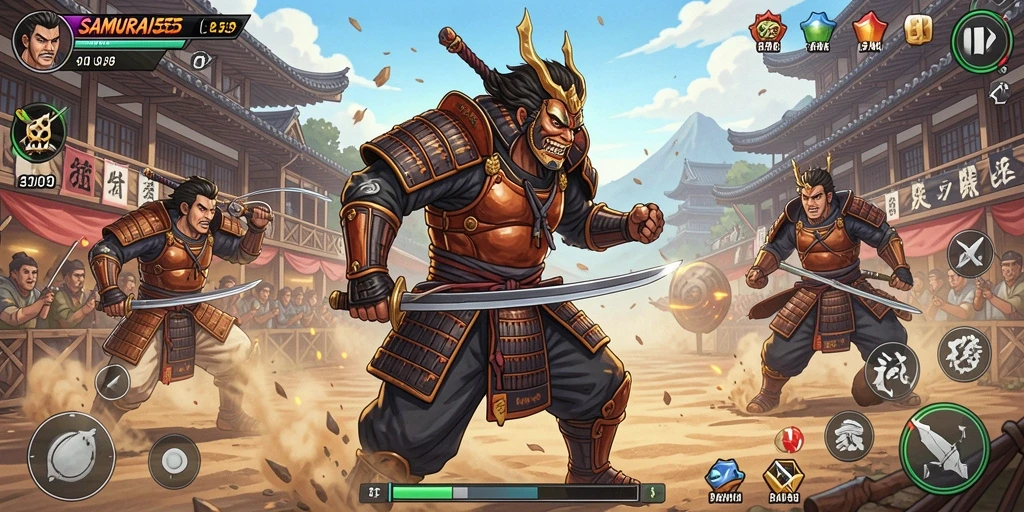 Tangkapan layar SAMURAI555 menampilkan aksi balapan yang mendebarkan.