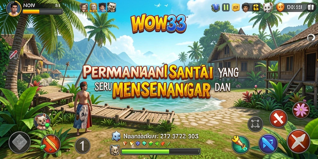Pengambilan gambar dari gameplay WOW33 yang penuh warna.